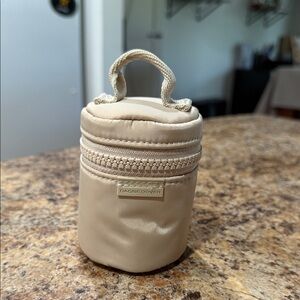 Dagne Dover Cream Compact Travel Pouch with Top Handle